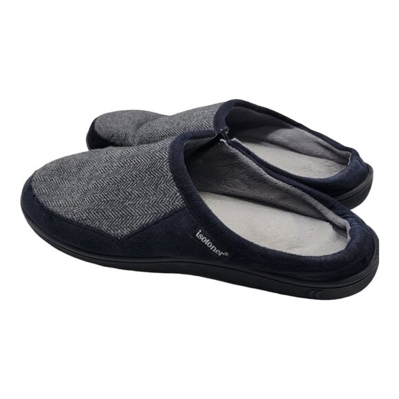 Isotoner Shoes Men\'s Size 13-14 Multicolor Herringbone Logan Hoodback Slippers